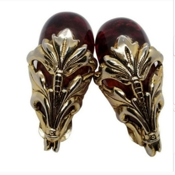 ISABEL CANOVAS FRENCH DESIGNER RARE VINTAGE CLIP ON STATEMENT EARRINGS - Picture 5 of 6